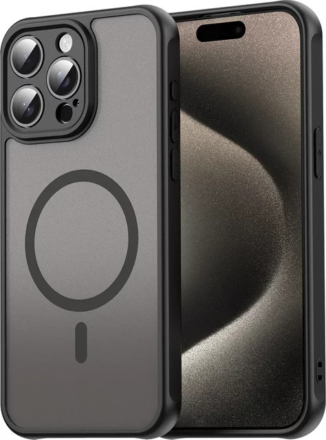 Magnetische Silikon-Schutzhülle für Apple iPhone 11 bis 17 Pro Max und Air, Schwarz und Lila - Bild 1