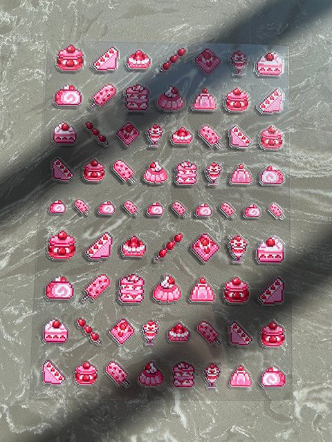 Sanrio Y2K Aufkleber mit niedlichem Muster in Pink, wasserfeste PVC Sticker für Nagelkunst, Laptop, Flaschen und Handyhüllen - Bild 1