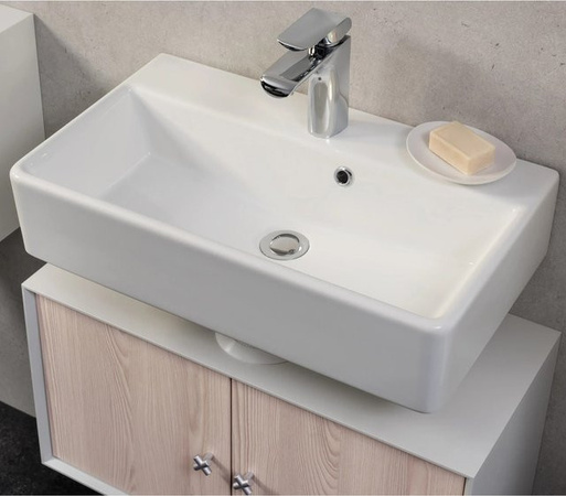 Fackelmann Waschbecken ix! Weiß B/H/T: 60 x 14,2 x 35 cm