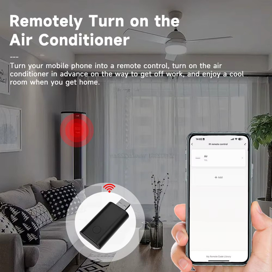 iHseno Intelligente WiFi-IR-Fernbedienung USB-Mini-Universal-Infrarot-Controller in Schwarz, kompatibel mit Alexa und Google Assistant über Tuya Smart Home - Bild 3