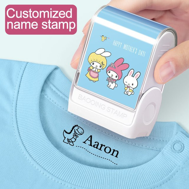 Joytop My Melody Namensstempel mit wasserfester Tinte in Mehrfarbig für Schulbedarf und Notizbücher - Bild 1