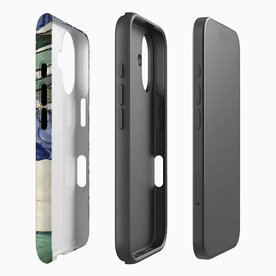 Blaue Irises Handyhülle für Apple iPhone 17 16 15 14 13 12 Pro Max Plus mit doppelschichtiger Rückseite - Bild 2