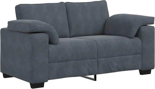 vidaXL Zweisitzer-Sofa in Dunkelgrau mit Samtbezug und Armlehnen im modernen Design - Bild 1
