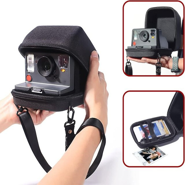 PERNEAKY Stoßfeste EVA-Schutzhülle für Polaroid Now und Polaroid Go Sofortbildkameras in Schwarz oder Grau - Bild 1