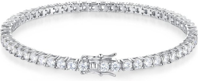 Tennisarmband 925 Silber, Moissanit, Zirkonia, 5mm, 17cm, Unisex - Bild 1