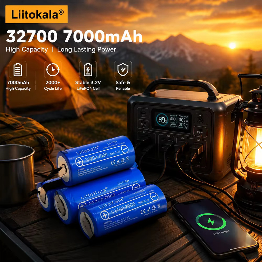 LiitoKala 32700 Lithium-Eisenphosphat-Akku Lii-70A, 3,2V, 7000mAh, Blau - Bild 4