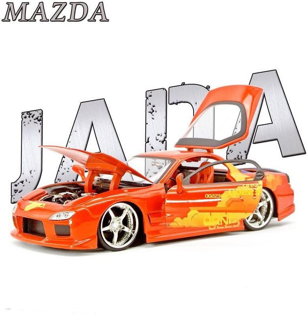 MAKEDA Mazda RX7 Sport Auto Modell 1:24 Legierung Metall Orange - Bild 1