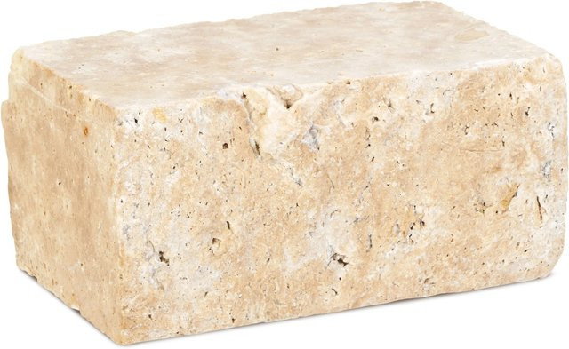 Eurostone Mauerstein Travertin Noce getrommelt in Braun und Beige, B/T/H: 15 x 20 x 35 cm - Bild 1