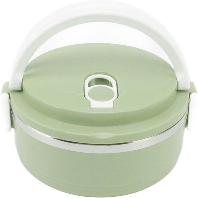 Isolierte Bento-Box von Fishine aus Edelstahl und Silikon in Dunkelgrün mit ergonomischem Griff und Atmungsöffnungen - Bild 1