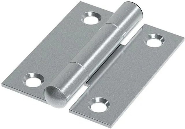 FeNau Scharnier aus verzinktem Stahl mit festem Zapfen, Farbe: Silber, B/H: 25 x 20 mm - Bild 1