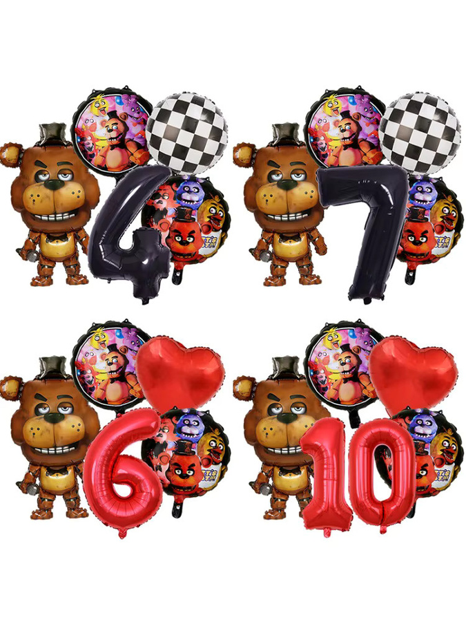Potdemiel Five Nights at Freddy's Zahlenballons-Set aus Aluminiumfolie für deine Geburtstagsparty in Mehrfarbig - Bild 3