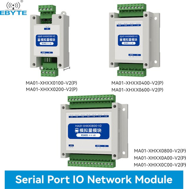 EBYTE MA01-XHXX-V2 Serie Industrieller RS485 Modbus RTU Differenzieller Analoger Eingang zur Datenerfassung in Weiß - Bild 1