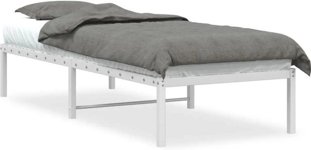 vidaXL Bettgestell aus Metall in Weiß, klassisches Design, B/T/H: 80 x 190 cm - Bild 1