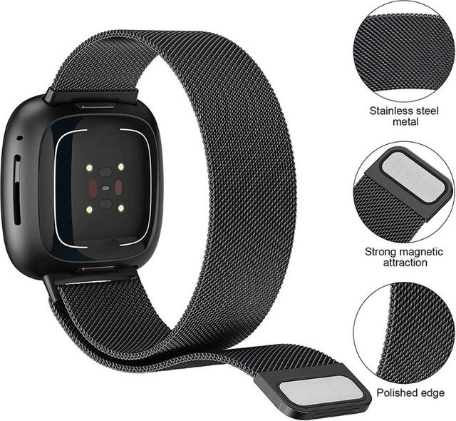 TINUORA Uhrenarmband Edelstahl, Silber, Unisex - Bild 1