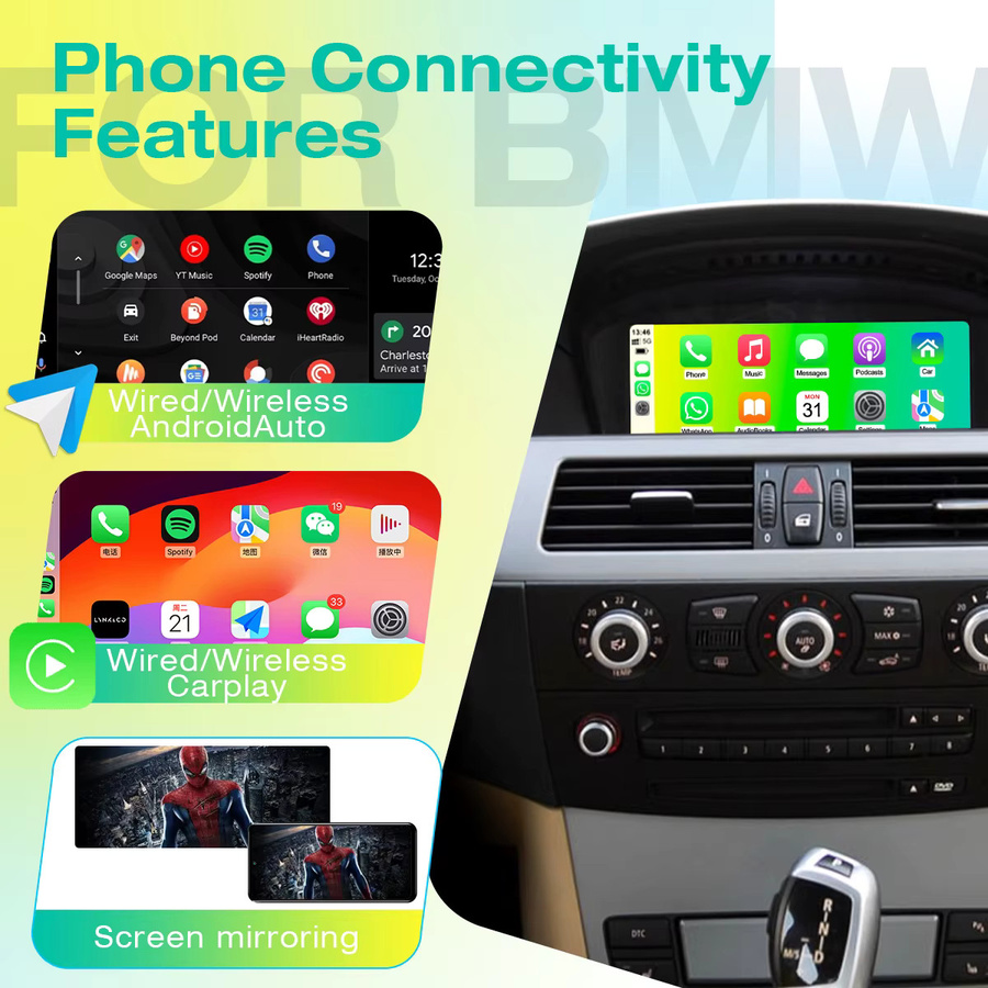 DMDNAVI Android Autoradio mit 8,8 Zoll Display für BMW 5er Serie E60 E61 E63 (2004-2008), Android 15, 8GB RAM, 64GB Speicher, mit Android Auto, Carplay, GPS-Navigation und Multimedia-Funktionen, Schwarz - Bild 4