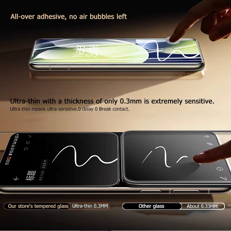 3er-Set gehärtetes Glas Displayschutzfolie für OnePlus Nord CE 3 Lite, transparent, mit Fingerabdruck-Entsperrung und vollständiger Abdeckung - Bild 5