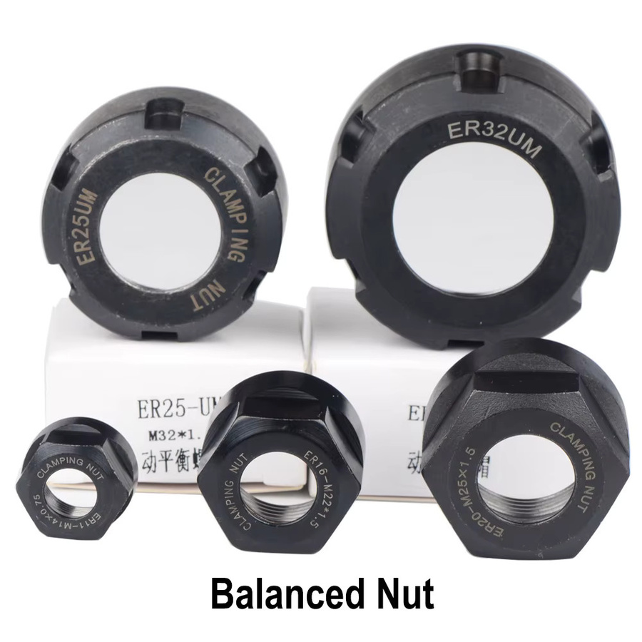 DREANIQUE Präzisions-Spannzangenschraubmuttern für CNC-Fräs- und Gravurmaschinen, passend für ER11, ER16, ER20, ER25 und ER32 - Bild 2