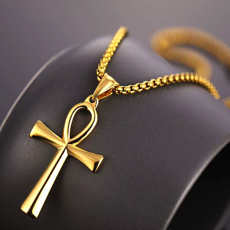 DAIPAN Halskette Ägyptische Ankh, Edelstahl, Unisex - Bild 3