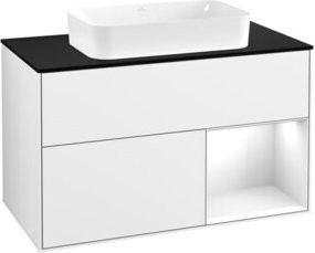 V&B Waschtischunterschrank Finion in Weiß lackiert, Breite: 100 cm, Tiefe: 60,3 cm - Bild 1