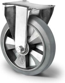 CASCOO Bockrolle Serie BAF2 mit Doppelkugellager, Durchmesser: 160 mm, Grau, verzinkt aus Stahl und Aluminium - Bild 1