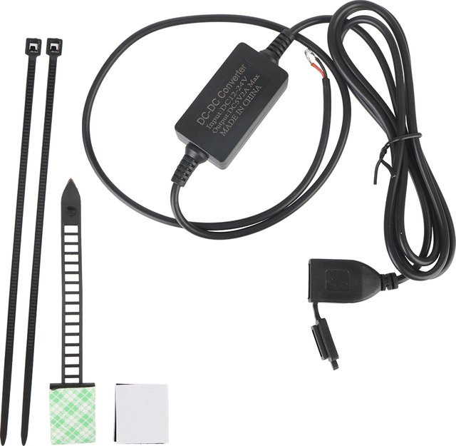 Motorrad USB Ladegerät mit USB-C Port und DC 5V 2A Adapter in Schwarz - Bild 1