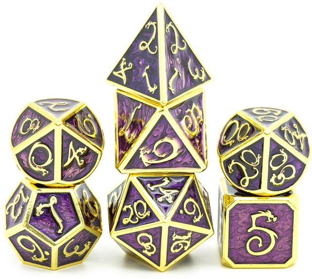 Cusdie Drachenschrift DND Würfel, Metall, 7-teiliges Set - Bild 1