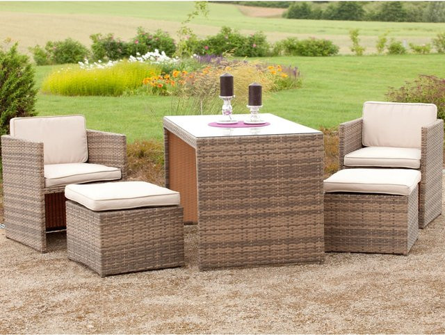 Merxx Lounge-Set Merano 11-teilig in Savannagrau mit Sitzkissen für Balkon und Terrasse - Bild 1