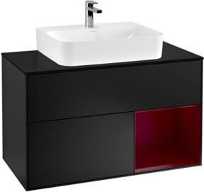 V&B Waschtischunterschrank Finion 100 Wandbeleuchtung in Schwarz lackiert B/T/H: 100 x 50,1 x 50,1 cm - Bild 1
