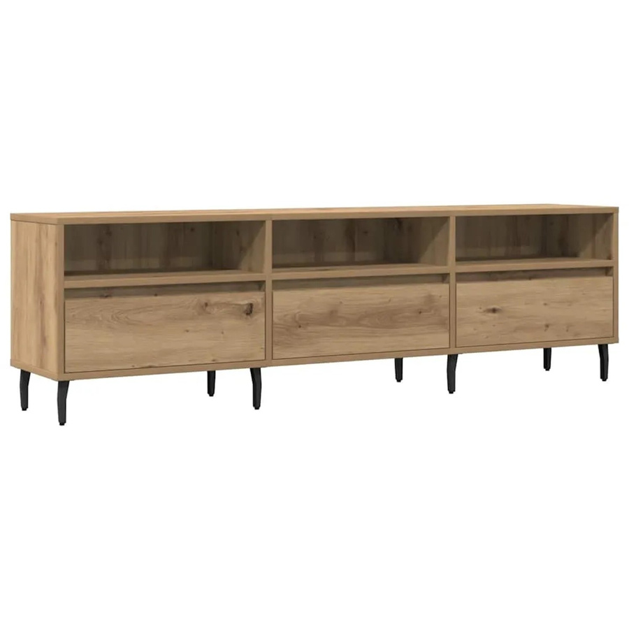 vidaXL TV-Schrank Artisan-Eiche in Braun aus Holzwerkstoff und Eisen, B/T/H: 150 x 30 x 44,5 cm - Bild 2