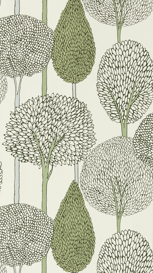 Harlequin Tapete Silhouette in Seaglass/Forest Green mit botanischem Naturmotiv und geometrischem Vintage-Design aus Vlies - Bild 1