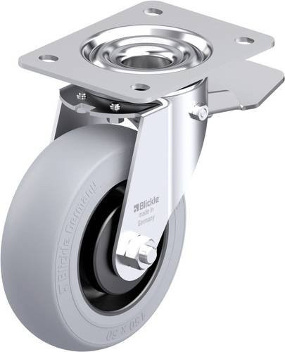 Blickle Stahlblech-Lenkrolle LE-POES 150KA-ST-SG in Grau und Schwarz mit Rad-Durchmesser 150 mm und einer Tragfähigkeit von 280 kg - Bild 1