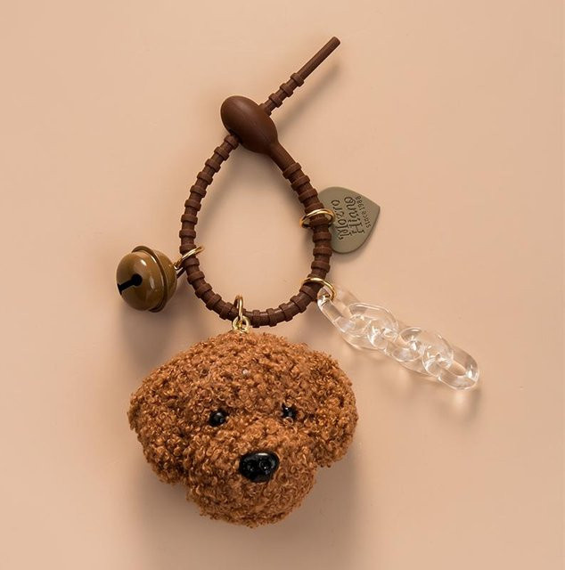 Anhänger Teddy Hund Plüsch, brown, Unisex - Bild 1