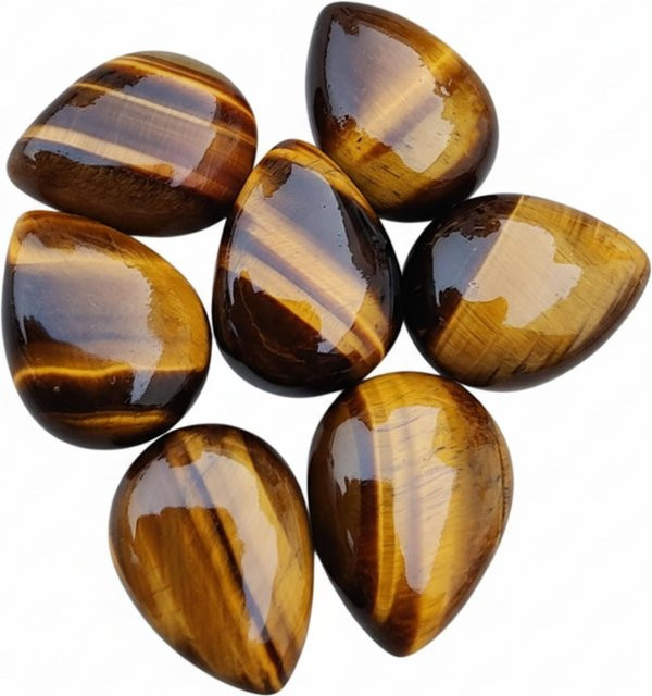 Gemisphere Tigerauge Tropfen-Cabochons, braun, 6x9mm - Bild 1