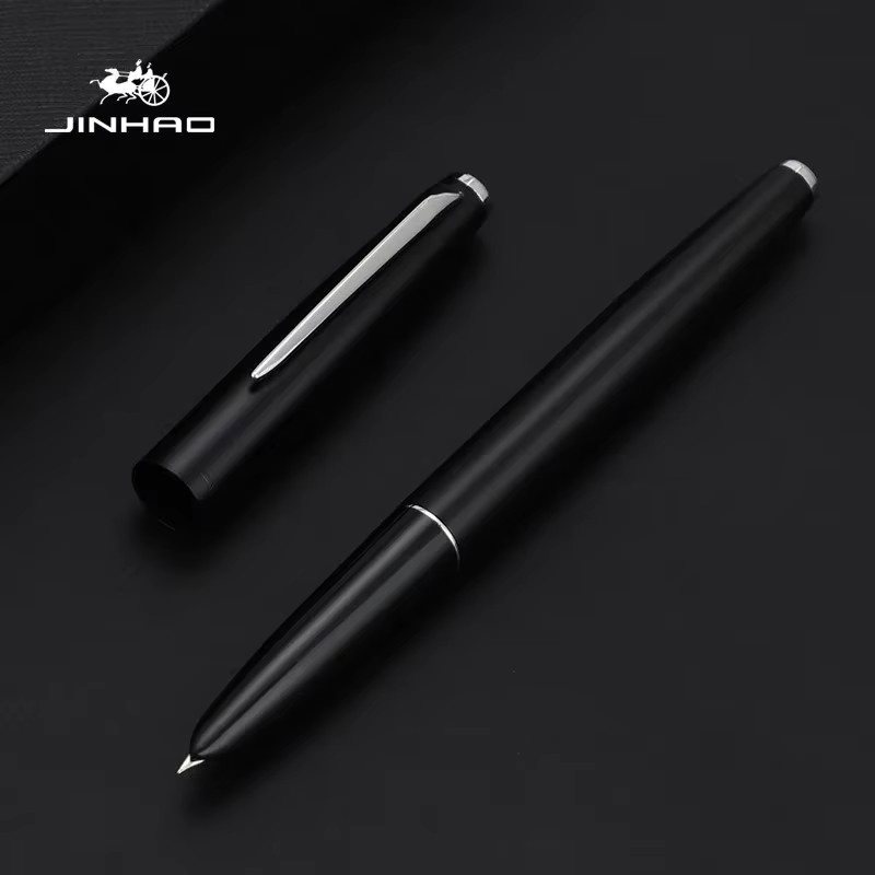 JINHAO 911 Füllfederhalter mit Kapuze in Silber, extrem feine 0,38 mm Edelstahlfeder - Bild 1