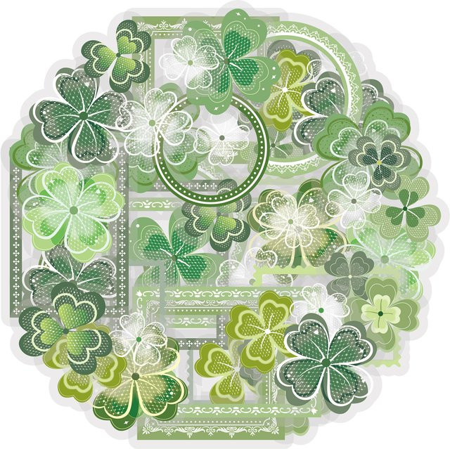 Etori Life Lucky Wishes Kleeblatt-Aufkleber, multicolour, 15-teiliges Set - Bild 1