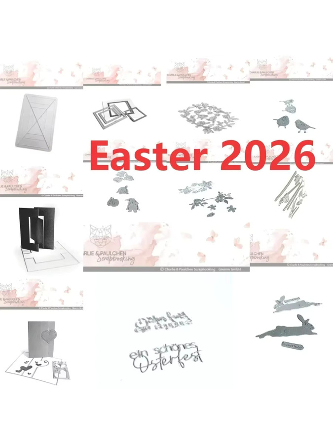 Charlie & Paulchen Rammer 2026 Stanzform für Scrapbook und DIY-Grußkarten in Silber - Bild 2