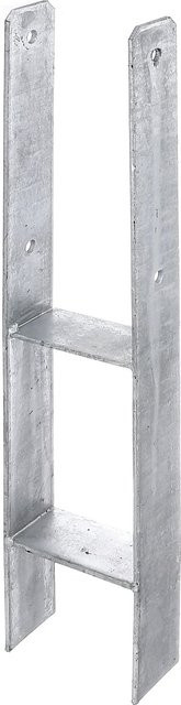 GAH Alberts H-Pfostenträger aus Stahl, Feuerverzinkt, Silber, B/T/H: 600 x 60 x 111 mm - Bild 1