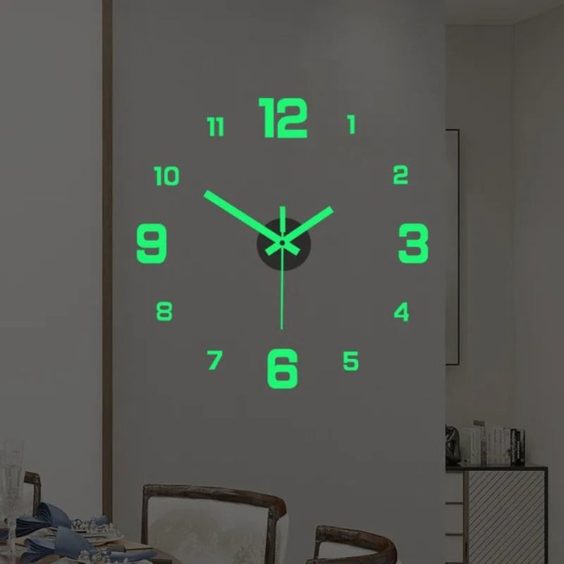 EW Digitale Wanduhr in Grün mit Beleuchtung und geräuschlosem Design im modernen europäischen Stil - Bild 1