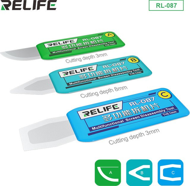RELIFE RL-087 3-in-1 Demontagewerkzeug-Set für iPhone, iPad und Samsung zur Reparatur von LCD-Bildschirmen und zur Hebelöffnung - Bild 1