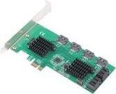 InLine Schnittstellenkarte mit 8x SATA 6Gb/s Controller und PCIe 2.0 Interface in Grün (76617K) - Bild 1