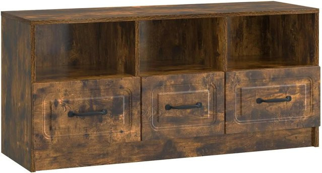 vidaXL TV-Schrank aus Holz in Geräucherte Eiche, Braun, B/T/H: 102 x 34,5 x 47 cm - Bild 1