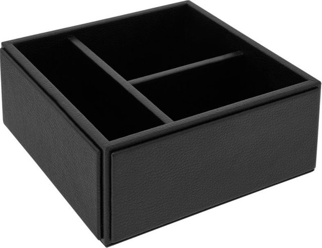 CORBY Highland Portionsbeutelhalter aus schwarzem Leder mit Fächern, Farbe: Schwarz, Breite: 15,8 cm, Höhe: 8,0 cm - Bild 1