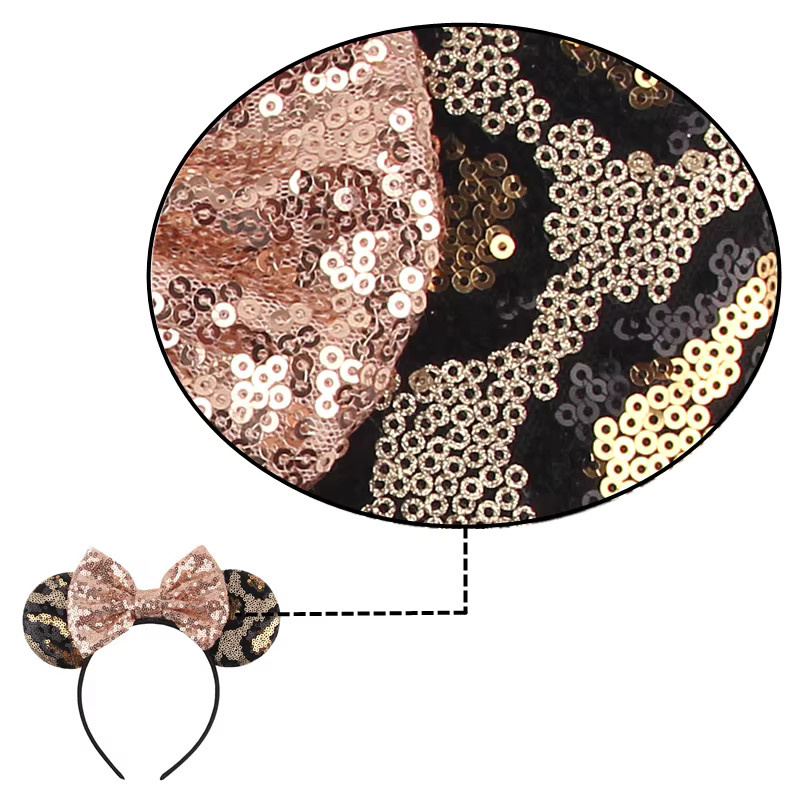 shinyize Haarband, Maus, Leopardenmuster, Pailletten, Unisex - Bild 2