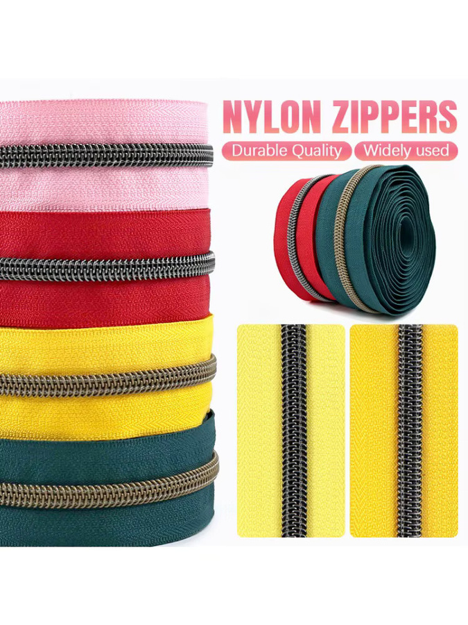 Meetee Nylon-Reißverschlussrollen aus Kunststoff in Schwarz für Taschen und Gepäck - Bild 6