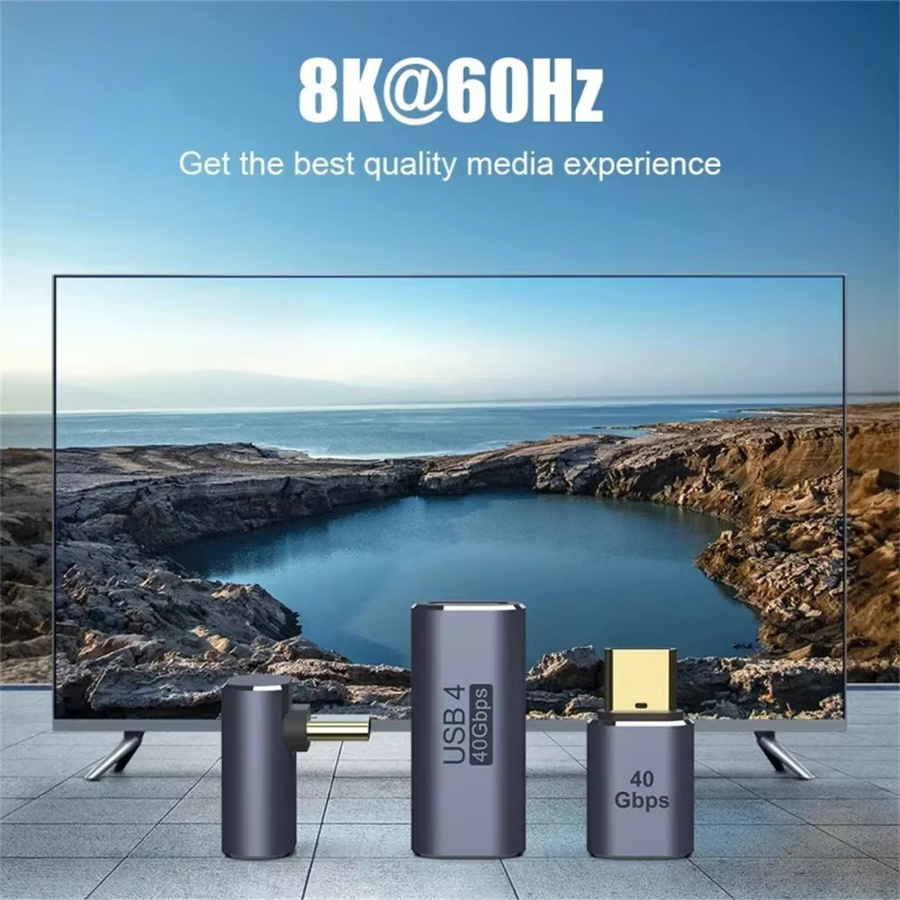 Maerknon USB-C Rechtswinkel-Adapter mit 90 Grad, 8K 60 Hz Videoübertragung, 40 Gbit/s Datenrate und PD 100 W Ladeleistung für Typ-C-Geräte - Bild 5