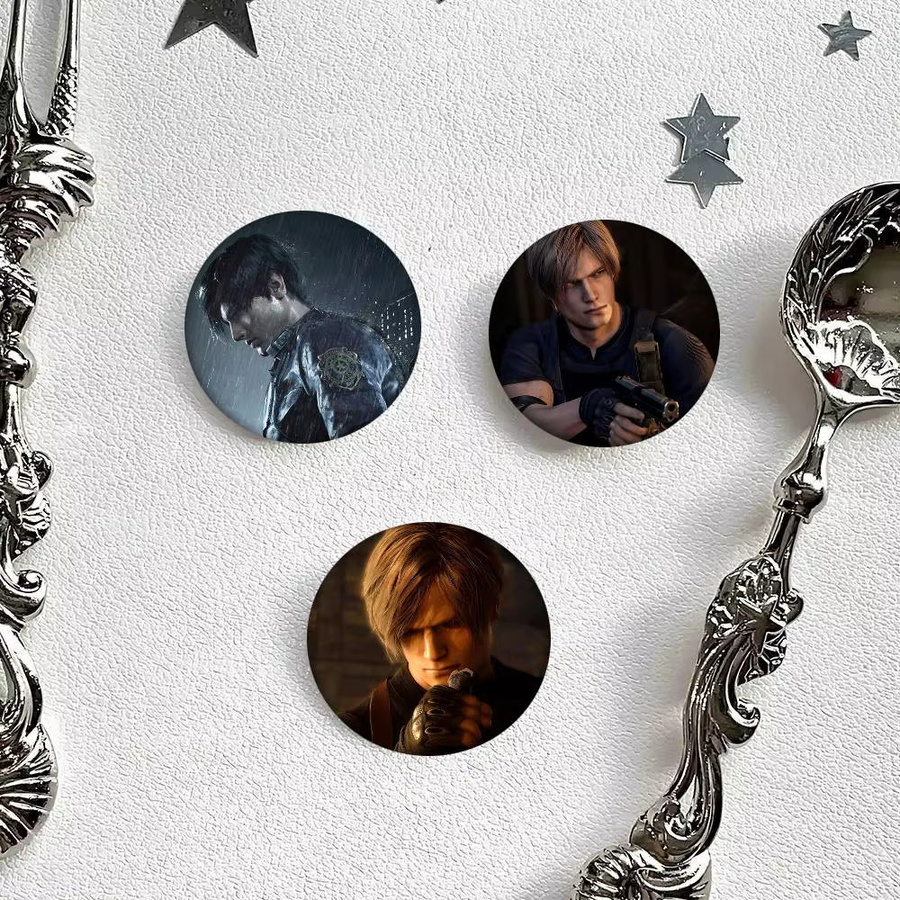 Resident Evil Leon Scott Kennedy, Rundes Abzeichen, Brosche, Anstecknadel - Bild 5