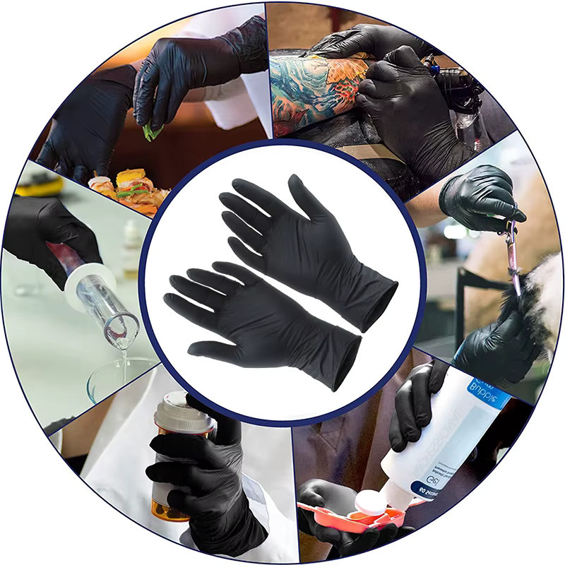 Usiriy Einweg-Tattoo-Handschuhe aus Nitril, Schwarz, Unisex - Bild 5