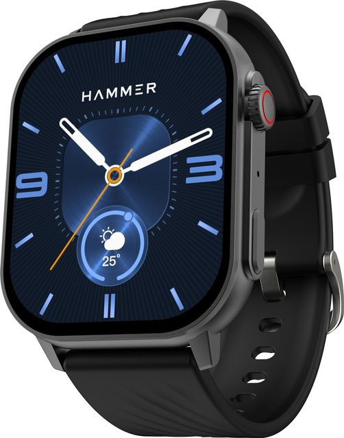 Hammer Arctic 2,04 Super AMOLED Smartwatch mit Metallgehäuse, Bluetooth-Anrufen und Always-On-Display in Schwarz - Bild 1