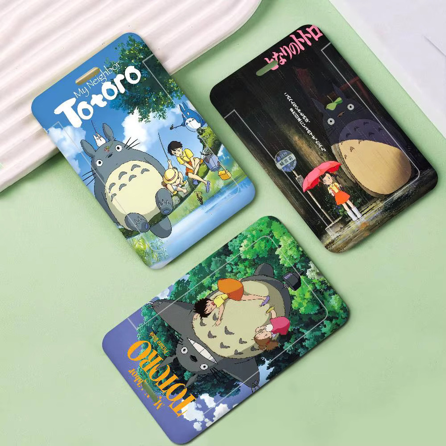 T-Totoros Art Cartoon Arbeitskartenhalter mit Umhängeband und Taschen in Multicolour für Ausweise, Visitenkarten und Kreditkarten - Bild 2