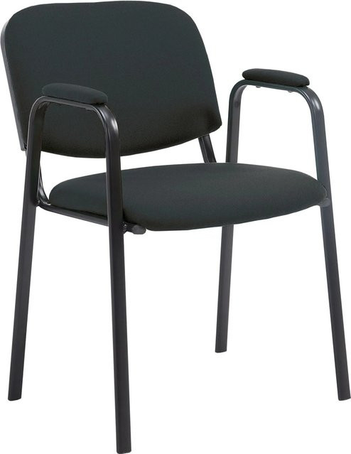 DELUKE Besucherstuhl ZAGREB Konferenzstuhl und Bürostuhl aus Stoff in Schwarz, B/T/H: 53 x 55 x 79 cm - Bild 1